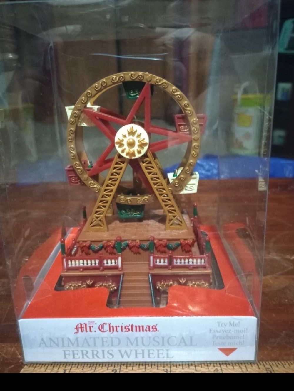 Animated Musical Ferris Wheel - Red & Gold Holiday Decor